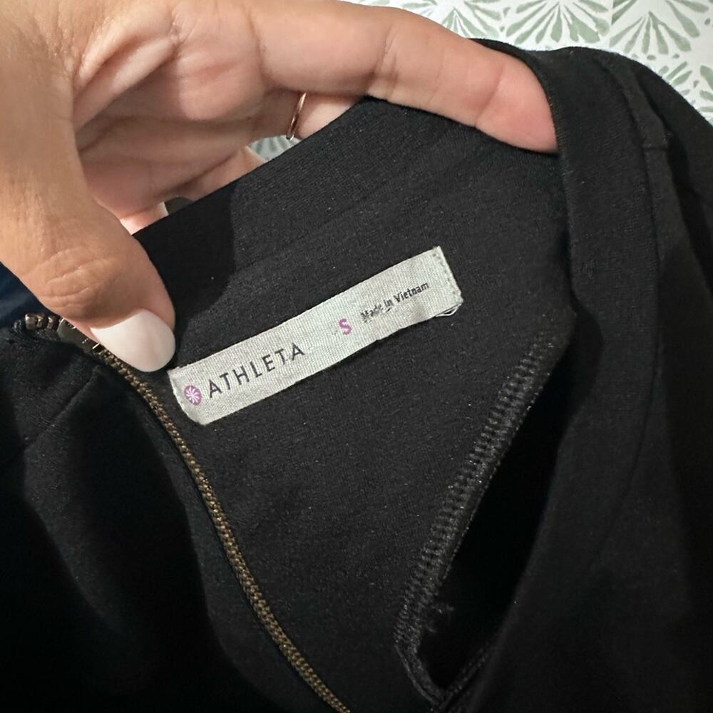 Athleta Ponte Wanderer Zip Dress Black Long Sleeve - Picture 6 of 8